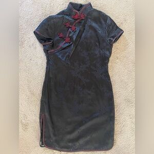 Lunar New Year Black Dress Cheongsam
